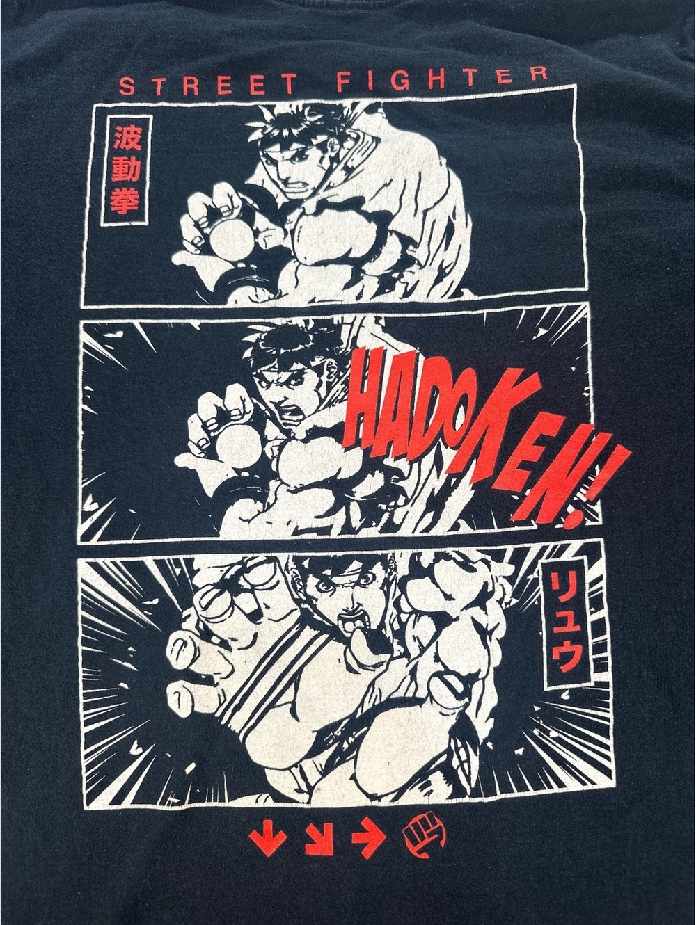 Street Fighter Men's Graphic T-Shirt L Black Cotton Casual Fit